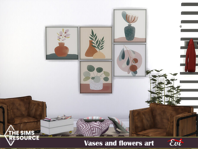 Sims 4 Vases and flowers by evi at TSR