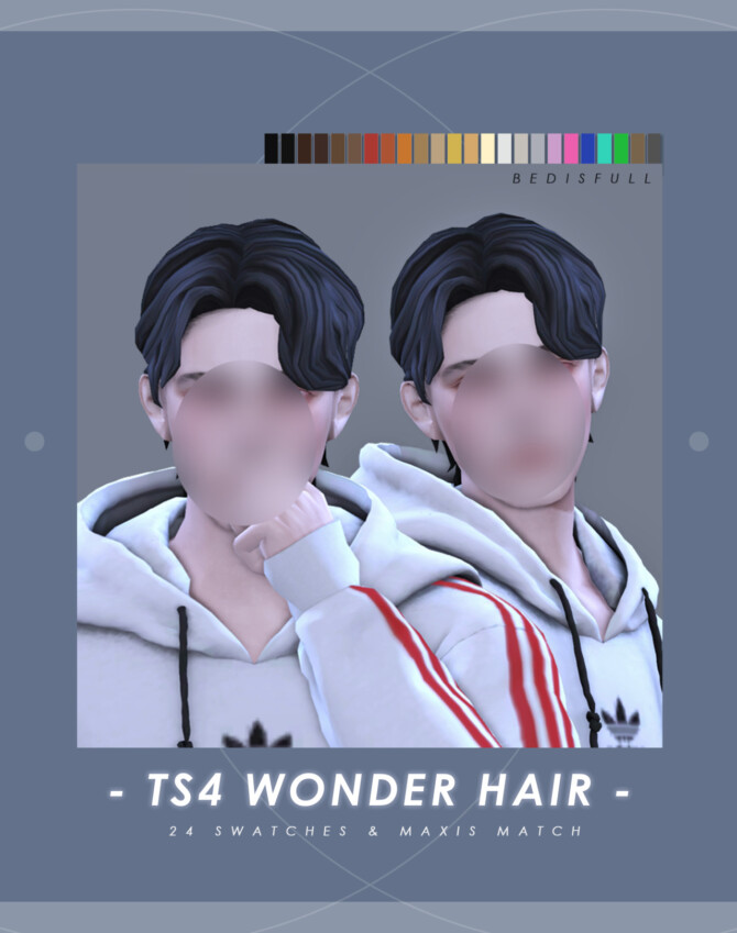 Sims 4 MM Wonder hair / Yoba hair at Bedisfull – iridescent