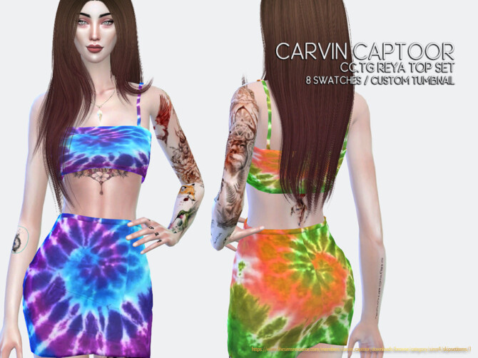 Sims 4 Reya Top Set by carvin captoor at TSR