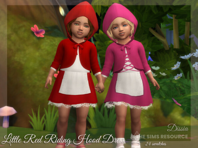 Sims 4 Little Red Riding Hood Dress by Dissia at TSR