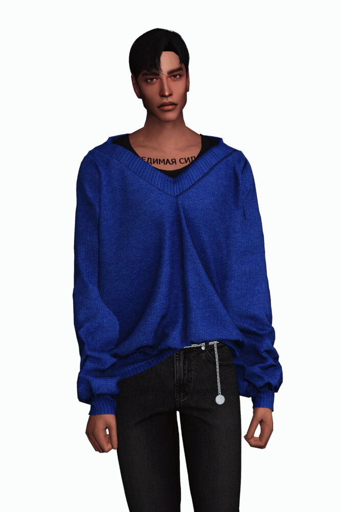 Sims 4 Layered V Neck Sweater at Gorilla