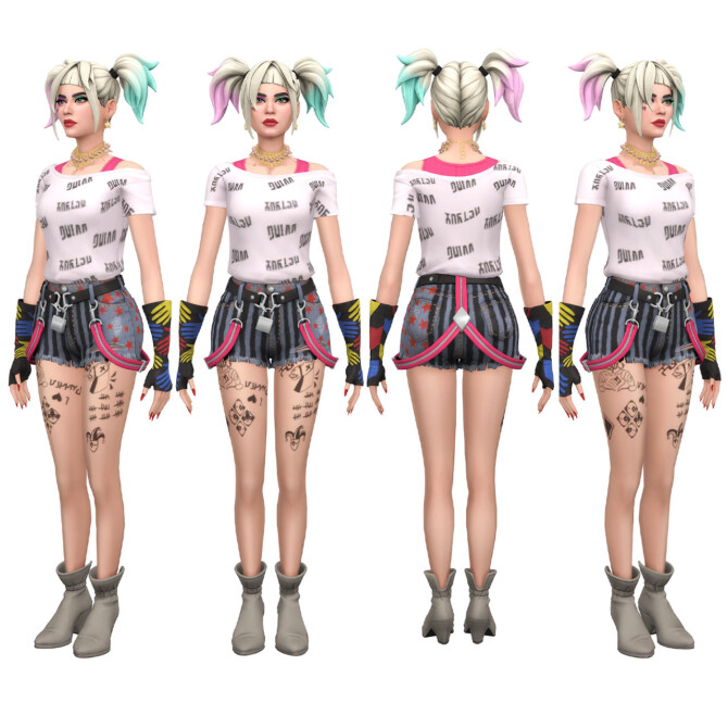 Sims 4 Fortnite Harley Quinn Set Conversion/Edit at Busted Pixels
