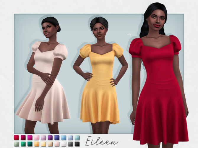 Sims 4 Eileen Dress by Sifix at TSR