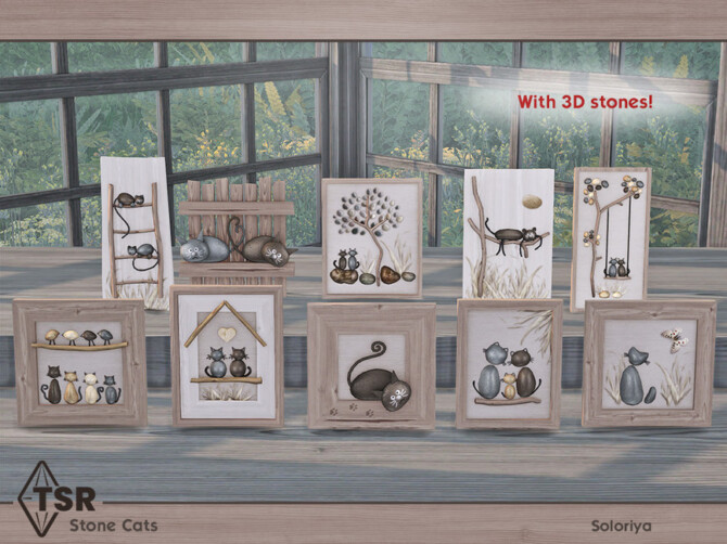 Sims 4 Stone Cats by soloriya at TSR