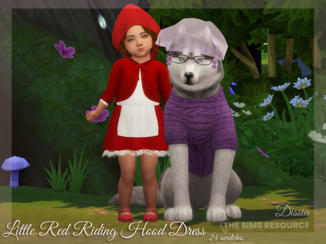 Sims 4 Little Red Riding Hood Dress by Dissia at TSR