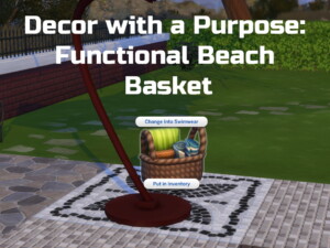 Decor with a Purpose: Functional Beach Basket by Ilex at Mod The Sims 4