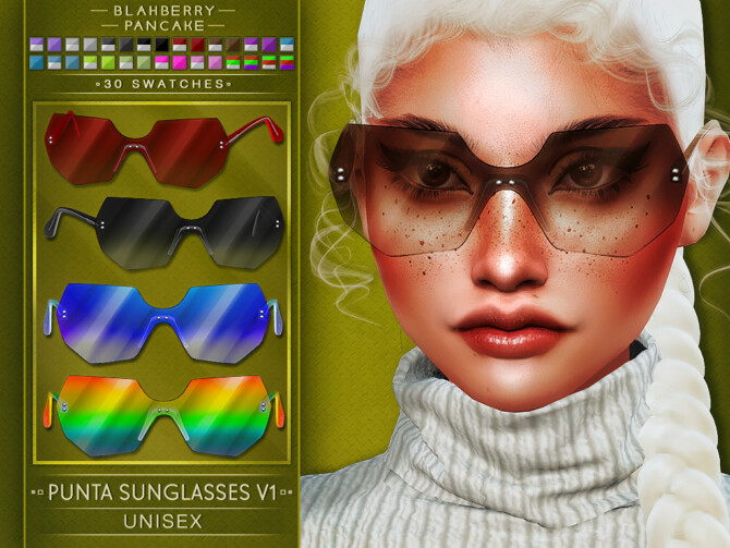 Sims 4 Punta sunglasses V1 & V2 at Blahberry Pancake