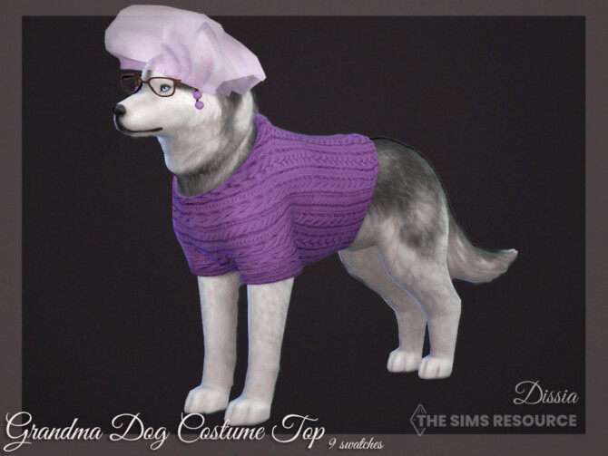 Sims 4 Grandma Dog Costume Top by Dissia at TSR