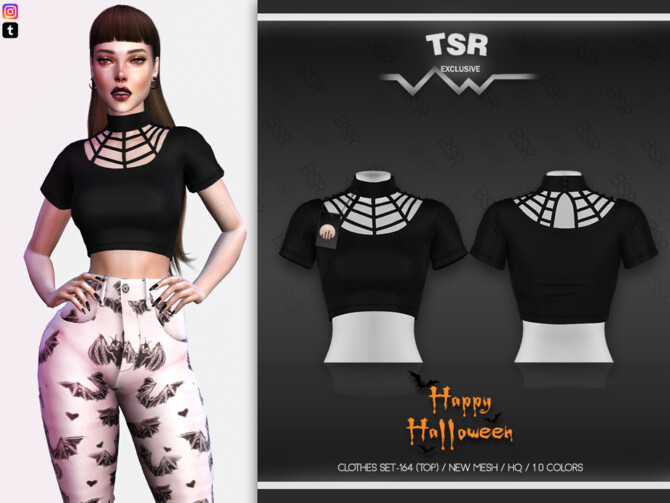 Sims 4 HALLOWEEN CLOTHES SET 164 (TOP) BD565 by busra tr at TSR