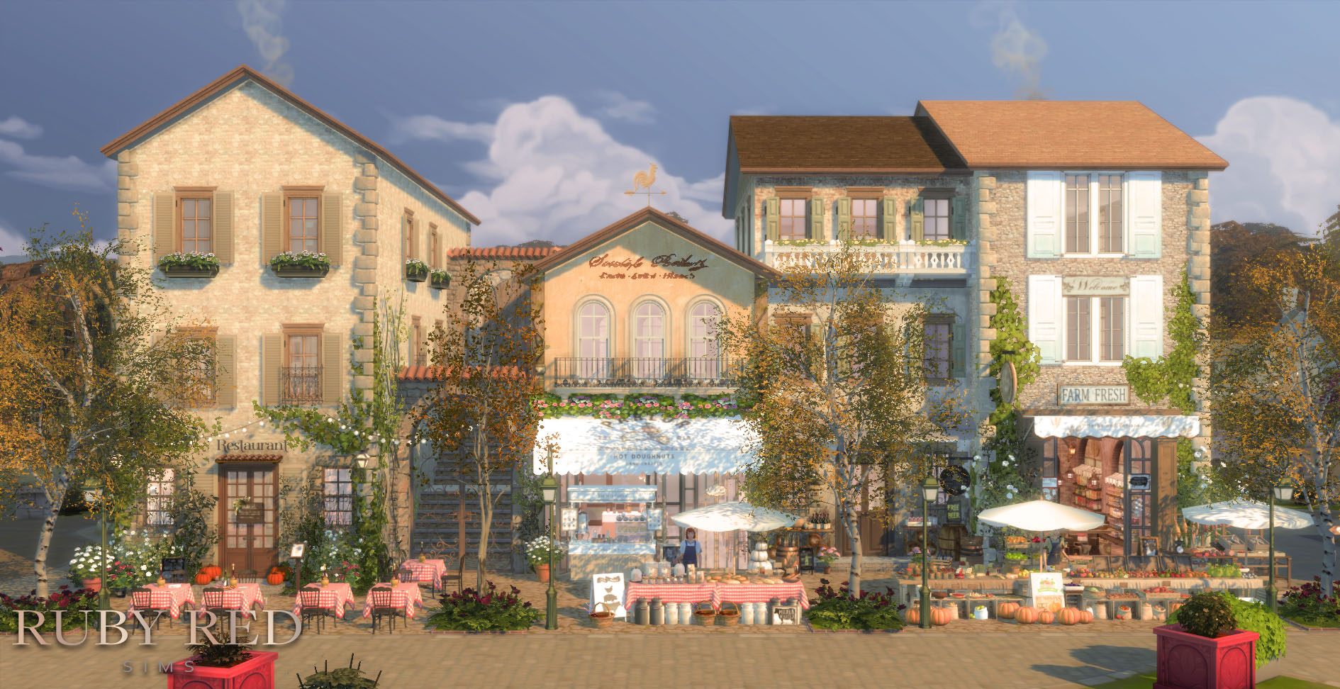Small Town Market at Ruby Red » Sims 4 Updates