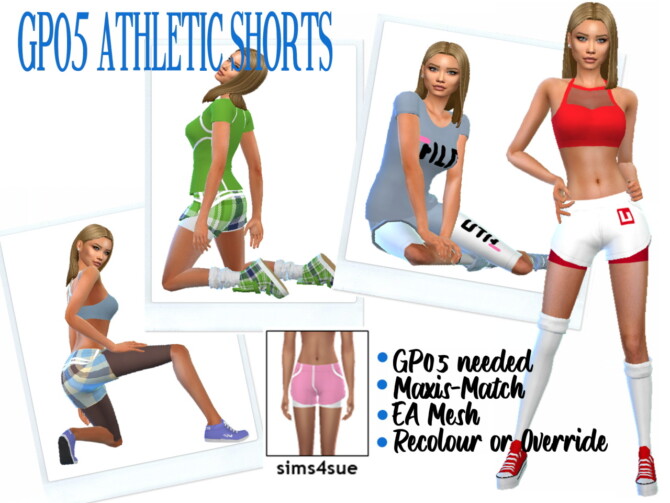 Sims 4 GP05 ATHLETIC SHORTS at Sims4Sue