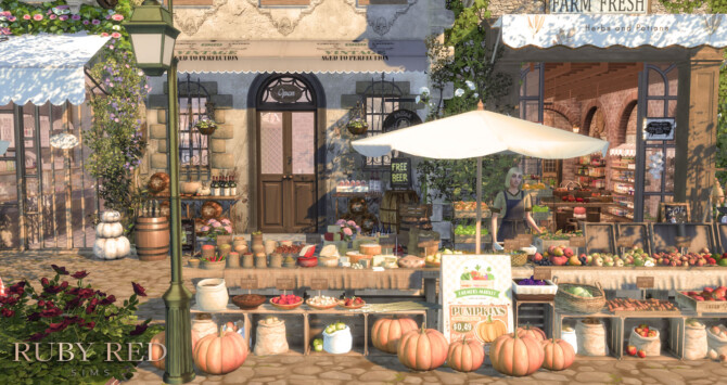 Sims 4 Small Town Market at Ruby Red