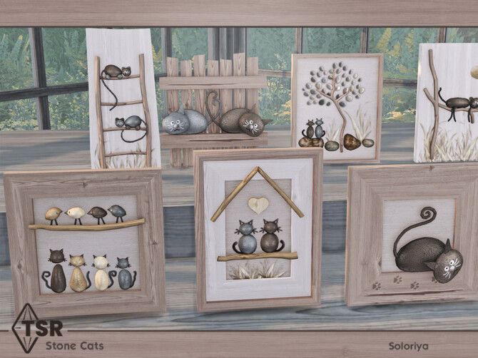 Sims 4 Stone Cats by soloriya at TSR