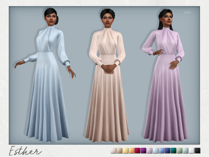 Sims 4 Esther Dress by Sifix at TSR