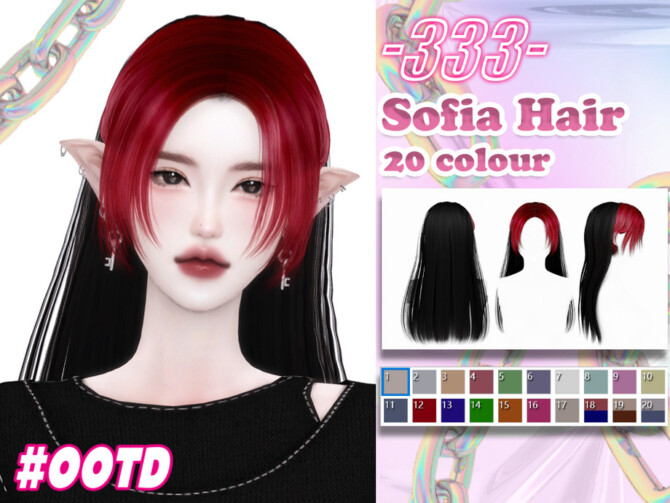 Sims 4 Sofia hair by asan333 at TSR