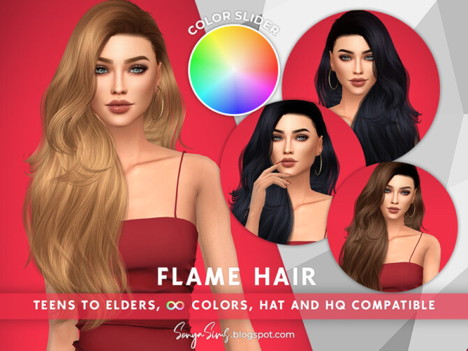 Sims 4 Flame COLOR SLIDER RETEXTURE by SonyaSimsCC at TSR