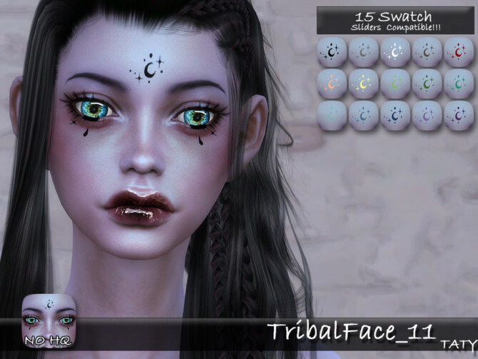 Sims 4 Tribal Face 11 by tatygagg at TSR