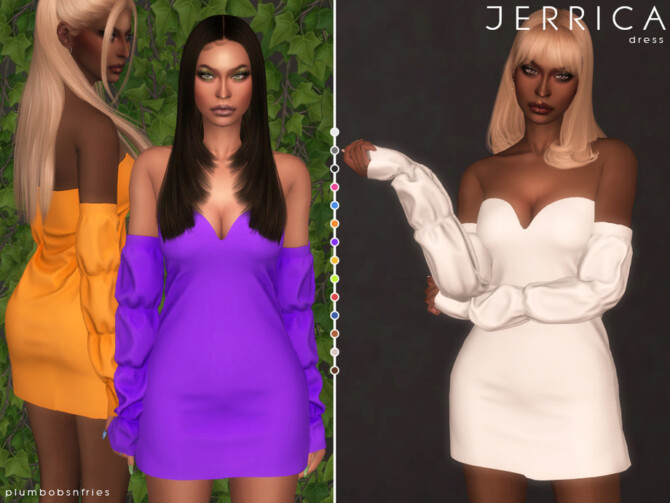 Sims 4 JERRICA dress by Plumbobs n Fries at TSR