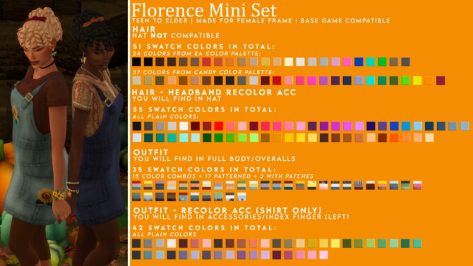 Sims 4 FLORENCE MINI SET / Hair and Outfit at Candy Sims 4
