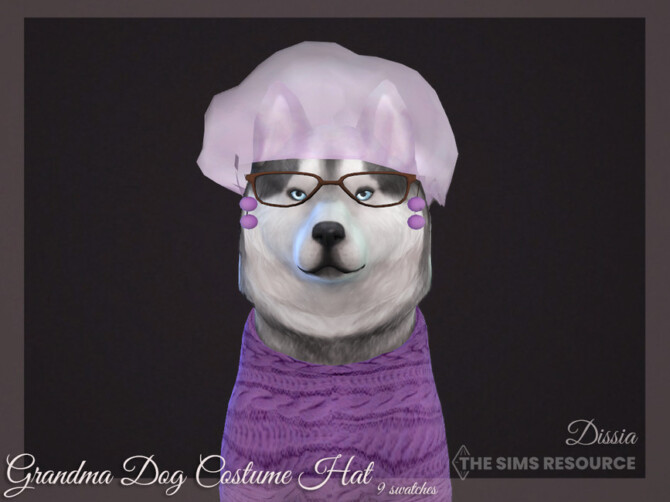 Sims 4 Grandma Dog Costume Hat by Dissia at TSR