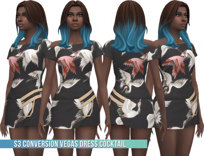 Sims 4 Dress + Hairs S3 Conversion + Edit at Busted Pixels