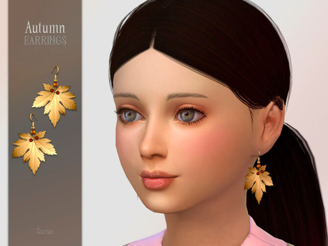 Sims 4 Autumn Earrings Child by Suzue at TSR