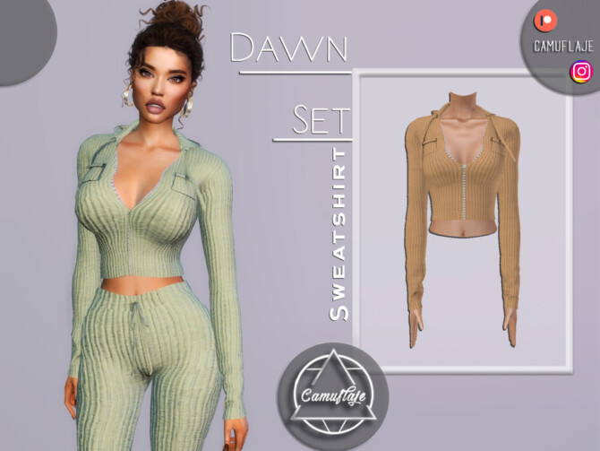 Sims 4 Dawn Set   Sweatshirt by Camuflaje at TSR