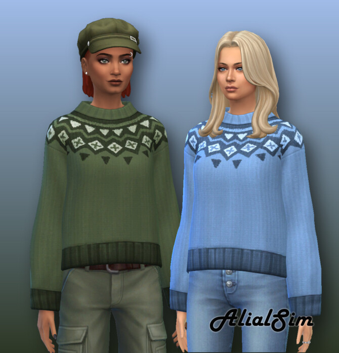 Sims 4 Knitted Sweater at Alial Sim