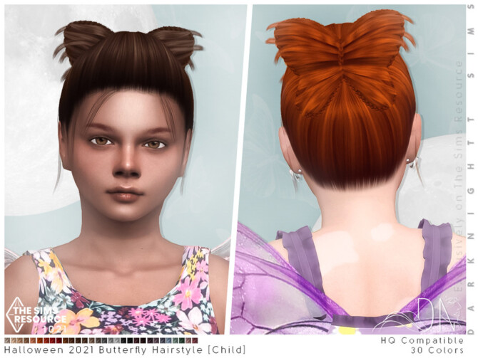 Sims 4 Butterfly Hairstyle [Child] by DarkNighTt at TSR
