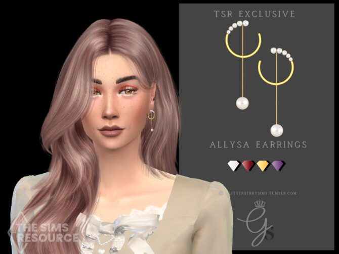 Sims 4 Allysa Earrings by Glitterberryfly at TSR