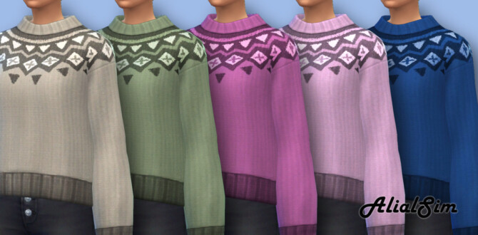 Sims 4 Knitted Sweater at Alial Sim