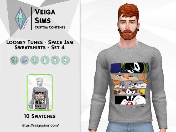 Sims 4 Space Jam Sweatshirts   Set 4 by David Mtv at TSR
