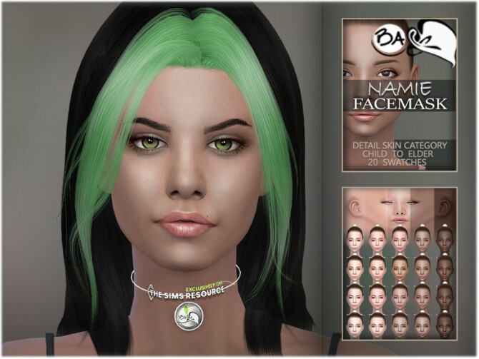 Sims 4 Namie facemask by BAkalia at TSR