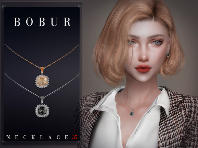 Sims 4 Emerald and diamond necklace by Bobur3 at TSR