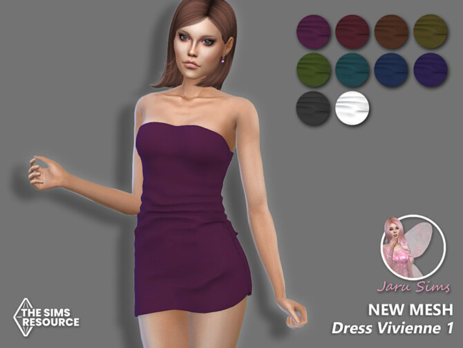 Sims 4 Dress Vivienne 1 by Jaru Sims at TSR