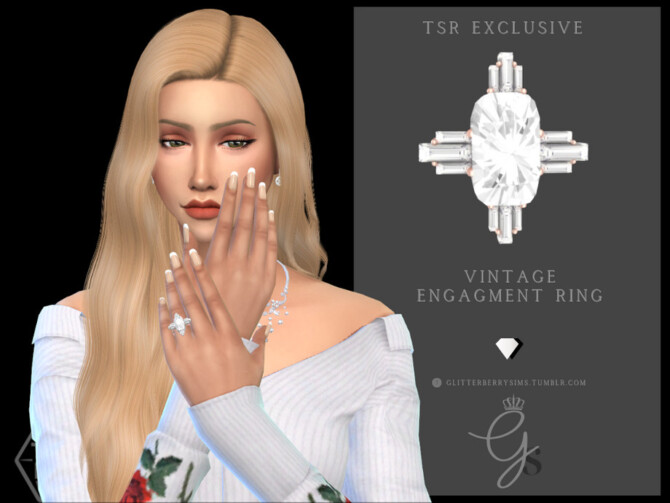 Sims 4 Vintage Engagement Ring by Glitterberryfly at TSR