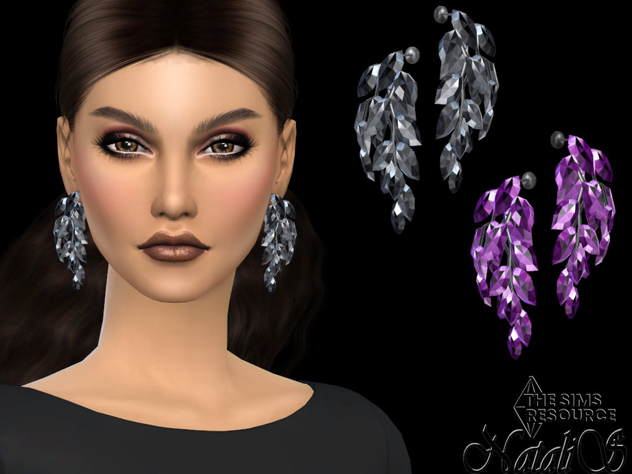 Faceted gem statement earrings by NataliS at TSR » Sims 4 Updates