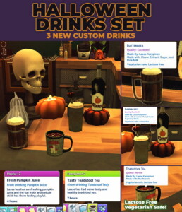 Halloween 3 New Custom Drinks by RobinKLocksley at Mod The Sims 4