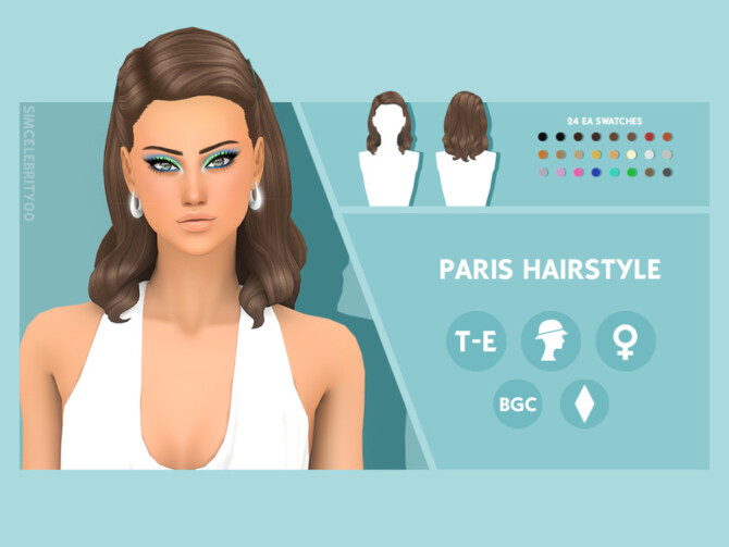 Sims 4 Paris Hairstyle by simcelebrity00 at TSR