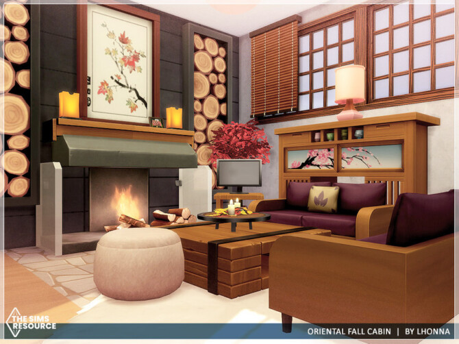 Sims 4 Oriental Fall Cabin  by Lhonna at TSR
