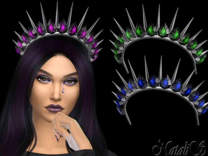 Sims 4 Dark gem spikes crown by NataliS at TSR