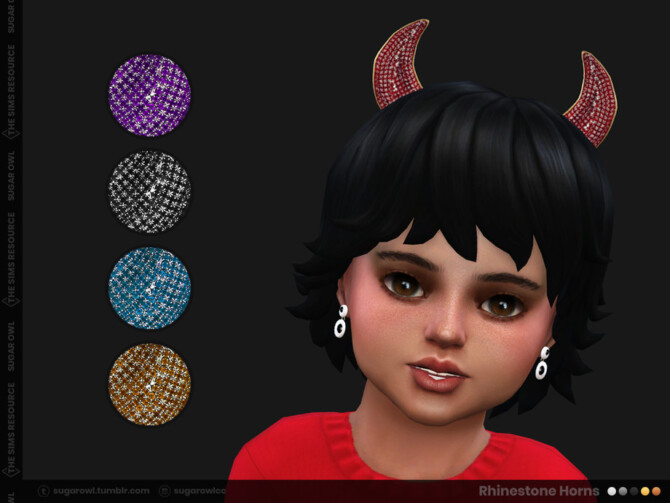 Sims 4 Rhinestone horns for toddlers  by sugar owl at TSR