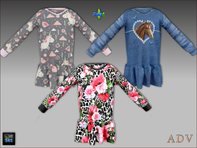 Sims 4 Outfits for girls and toddler girls at Arte Della Vita