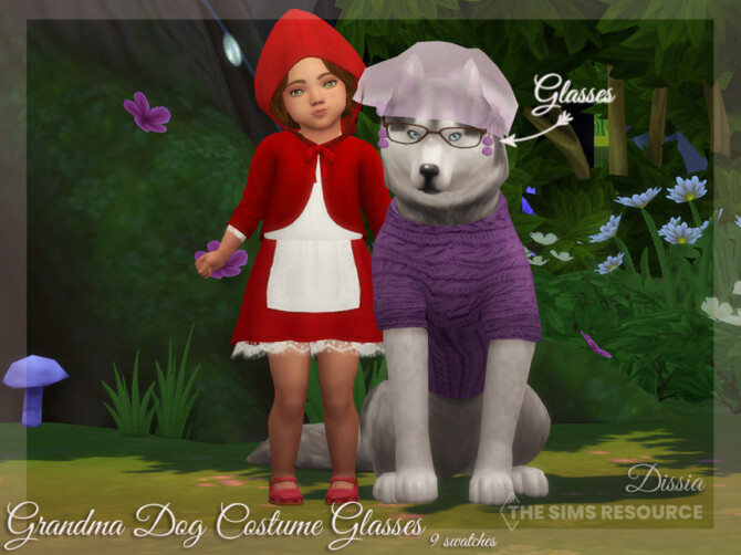 Sims 4 Grandma Dog Costume Glasses by Dissia at TSR