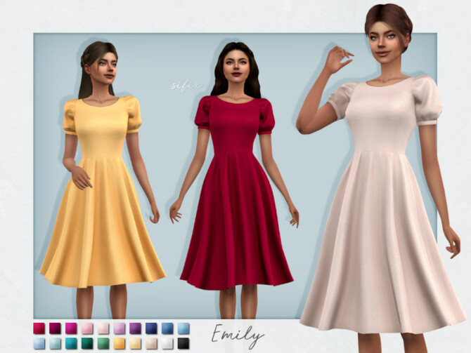 Sims 4 Emily Dress by Sifix at TSR