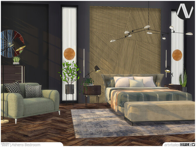 Sims 4 Athens Bedroom by ArtVitalex at TSR