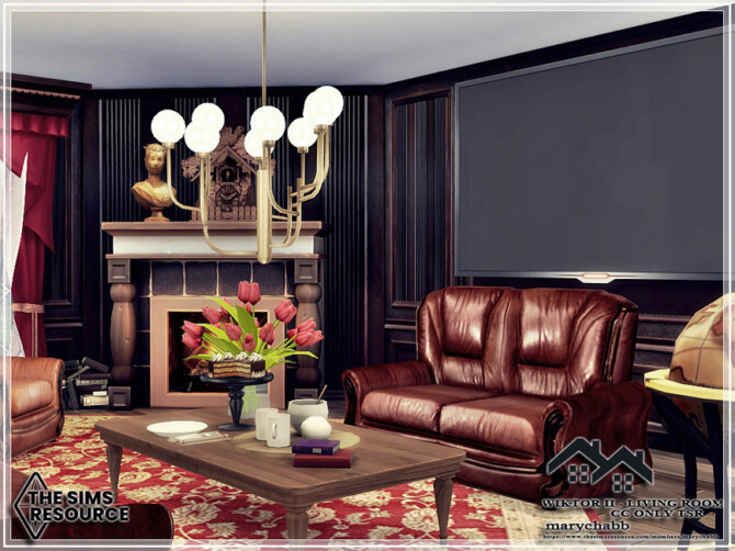 Sims 4 WIKTOR II   Living Room by marychabb at TSR