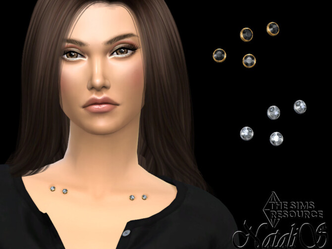Sims 4 Microdermal clavicle double piercing by NataliS at TSR