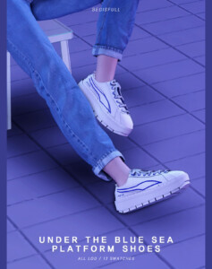 Under the blue sea platform shoes at Bedisfull – iridescent