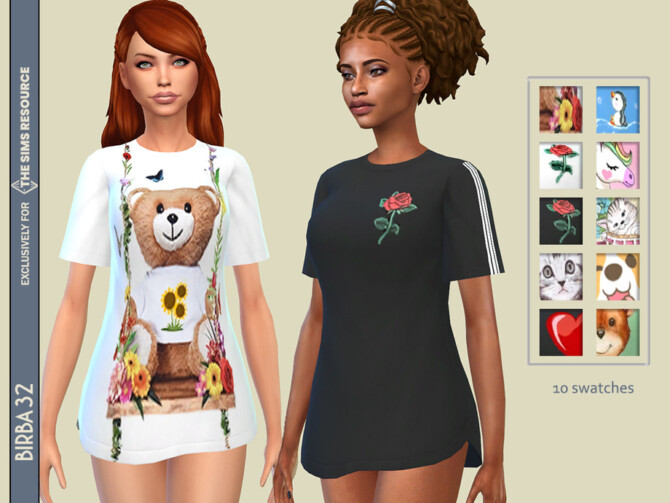 Sims 4 Wide T shirt by Birba32 at TSR